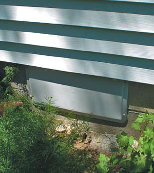 A gray crawl space vent cover in Springfield