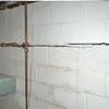 Severe foundation damage from a long crack in a bucking wall of a Derwood home.