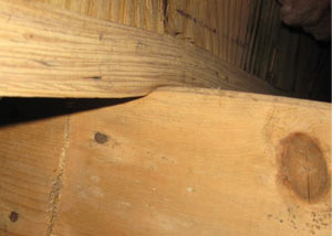 A failing girder showing signs of compression damage in a Virginia, the District of Columbia, and Maryland home