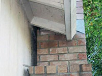 A chimney leaning away from the home on a Rockville foundation