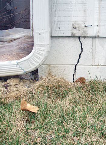 foundation wall cracks due to street creep in Potomac